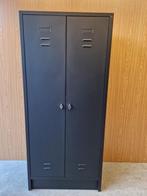 NIEUW Zwarte Stalen Kledingkast Garderobekast 180x80x50 cm, 50 tot 100 cm, Nieuw, 25 tot 50 cm, Met hangruimte