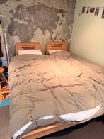 Auping verstelbaar bed 180x210 met Mline matrassen, Ophalen, Bruin, 210 cm, Tweepersoons