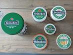 blik heineken met onderzetters vilt, Verzamelen, Biermerken, Ophalen of Verzenden, Zo goed als nieuw, Heineken