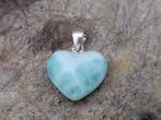 Mooi larimar hartjes hangertje, Ophalen of Verzenden