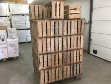 Zeer oude Belgische 3-lats houten appelkisten - fruitkisten beschikbaar voor biedingen