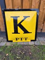 groot emaille PTT bord aanwijsbord 90 x 90 cm, Ophalen of Verzenden