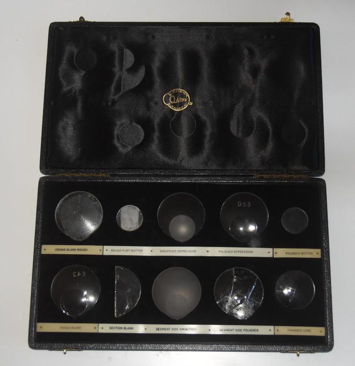 Brillenglazen doos Clement Clarke Ophtalmologie Optiek Lens, Antiek en Kunst, Curiosa en Brocante, Ophalen of Verzenden