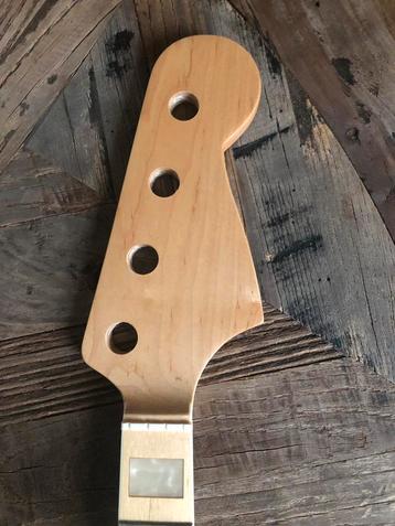 Jazz bass hals” Maple neck white block inlay/ bound neck” beschikbaar voor biedingen