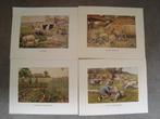 4 mooie oude afbeeldingen nieuw, Verzamelen, Foto's en Prenten, Nieuw, Ophalen of Verzenden, Voor 1940, Prent