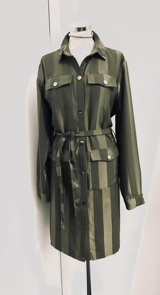 Overhemdjurk NU DENMARK 40, Kleding | Dames, Jurken, Zo goed als nieuw, Maat 38/40 (M), Groen, Knielengte, Ophalen of Verzenden