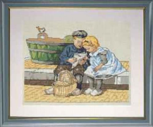 Borduurpakket Ot en Sien snoepen uit zak 19009, Hobby en Vrije tijd, Borduren en Borduurmachines, Nieuw, Borduurpakket, Handborduren