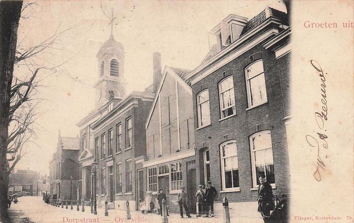 JM420 Overschie Rotterdam Dorpstraat 1902, Verzamelen, Ansichtkaarten | Nederland, Gelopen, Zuid-Holland, Voor 1920, Verzenden
