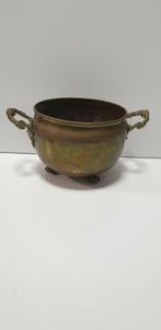 2090)Antiek koperen planten pot op leeuwenpoten, Ophalen of Verzenden