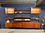 Poul Cadovius by Royal System vintage modulair wandsysteem, Gebruikt, Glas, 200 cm of meer, Met deur(en)