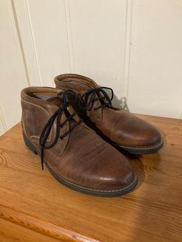 Nette bruine hoge leren schoenen van Hush Puppies, maat 43 beschikbaar voor biedingen