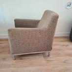 Topform fauteuil bruin mêlee rvs onderstel, Huis en Inrichting, Fauteuils, Ophalen, Gebruikt, 75 tot 100 cm, Metaal