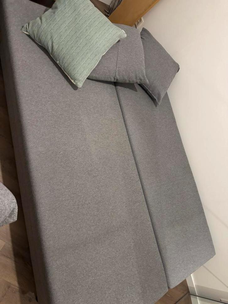 Slaapbank met Opbergruimte, Huis en Inrichting, Slaapkamer | Slaapbanken, Gebruikt, 140 cm, 200 cm, Tweepersoons, Grijs, Ophalen
