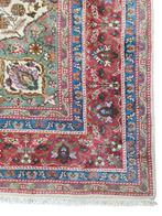 Handgeknoopt Perzisch wol Tabriz tapijt medallion 204x296cm, Persian Perzisch vintage oosters hype, Crème, 200 cm of meer, Ophalen of Verzenden