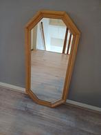 Spiegel met  licht eiken houten rand, Minder dan 100 cm, Minder dan 50 cm, Gebruikt, Rechthoekig