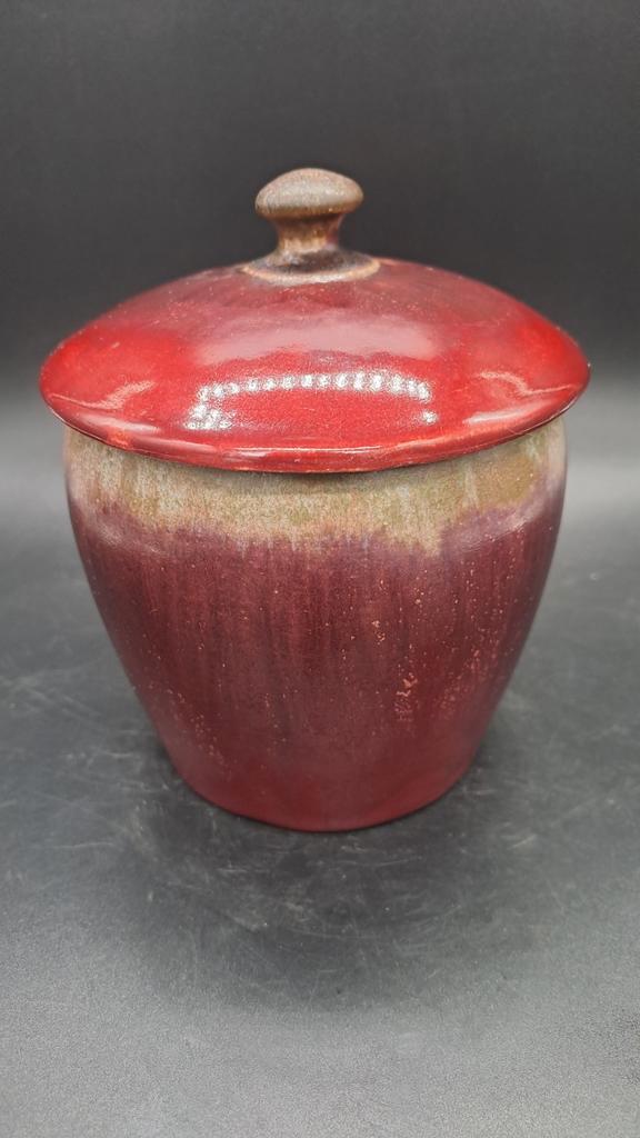 Faiencerie de Thulin Pot met Deksel - Belgisch Aardewerk, Antiek en Kunst, Antiek | Keramiek en Aardewerk, Ophalen of Verzenden