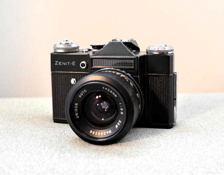 Zenit-E met Unigor 28mm 2.8 lens, Audio, Tv en Foto, Fotocamera's Analoog, Gebruikt, Spiegelreflex, Overige Merken, Ophalen of Verzenden