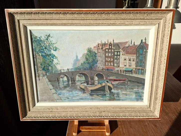 Stadsgezicht, Antiek en Kunst, Kunst | Schilderijen | Klassiek, Ophalen of Verzenden