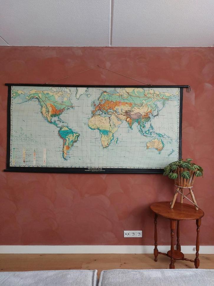 Vintage landkaart, Boeken, Atlassen en Landkaarten, Zo goed als nieuw, Landkaart, Wereld, 1800 tot 2000, Ophalen