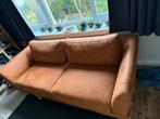 Mooie bruine lederen bank te koop!, Huis en Inrichting, Ophalen, Gebruikt, Driepersoons, Rechte bank