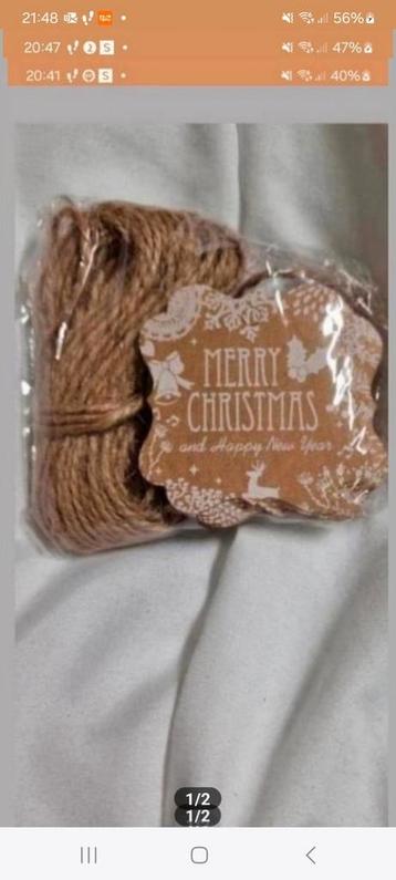 Leuke kerstlabels met touwtje nieuw beschikbaar voor biedingen