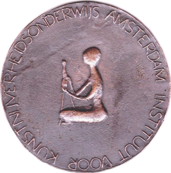 INSTITUUT VOOR KUNSTNIJVERHEIDSONDERWIJS AMSTERDAM, Postzegels en Munten, Penningen en Medailles, Overige materialen, Ophalen of Verzenden