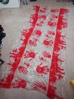 Bebloed tafelkleed - rood en transparant, Ophalen of Verzenden, Gebruikt, Versiering, Halloween of Griezel