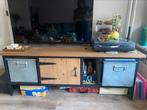 Tv meubel 165 lang industrieel zwart hout metaal, Ophalen, Zo goed als nieuw, 50 tot 75 cm, 150 tot 200 cm