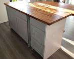 Keukenblok met IKEA PINNARP Werkblad & KNOXHULT Onderkasten, Huis en Inrichting, Ophalen, Gebruikt, Bruin, 200 cm of meer