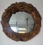 Mozaïek houten ronde spiegel - totale diameter 90cm, Ophalen