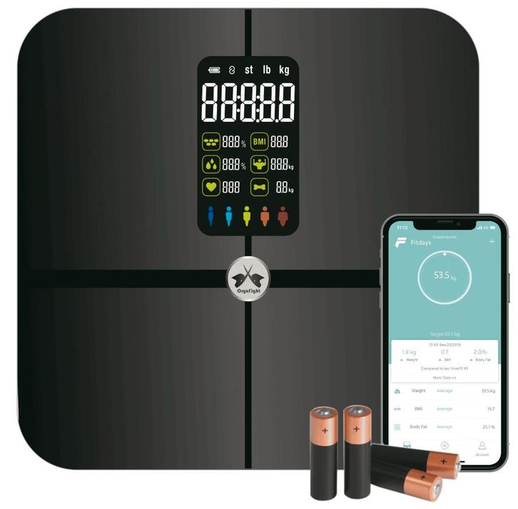 Weegschaal met een groot ingebouwd LCD-scherm, Witgoed en Apparatuur, Weegschalen, Zo goed als nieuw, Digitaal, Personenweegschaal