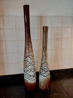 Set van 2 glazen vazen, Ophalen of Verzenden, Overige kleuren, Glas, Minder dan 50 cm