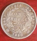 One Rupee 1840, Postzegels en Munten, Munten | Azië, Midden-Oosten, Zilver, Ophalen of Verzenden
