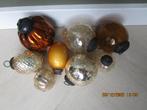 Glazen Kerstballen Goudkleurig Stevig Glas 8 stuks, Ophalen of Verzenden, Gebruikt