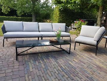 Mooie degelijke tuin salontafel loungetafel zwart metaal beschikbaar voor biedingen