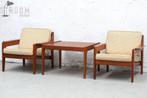 Set Komfort Fauteuils & Tafel Vintage Deens Design Stoelen, Huis en Inrichting, Ophalen, Gebruikt, Metaal, Onbekend