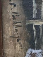 Antiek olieverf van  J Bakhuizen op houtenpaneel, Ophalen of Verzenden