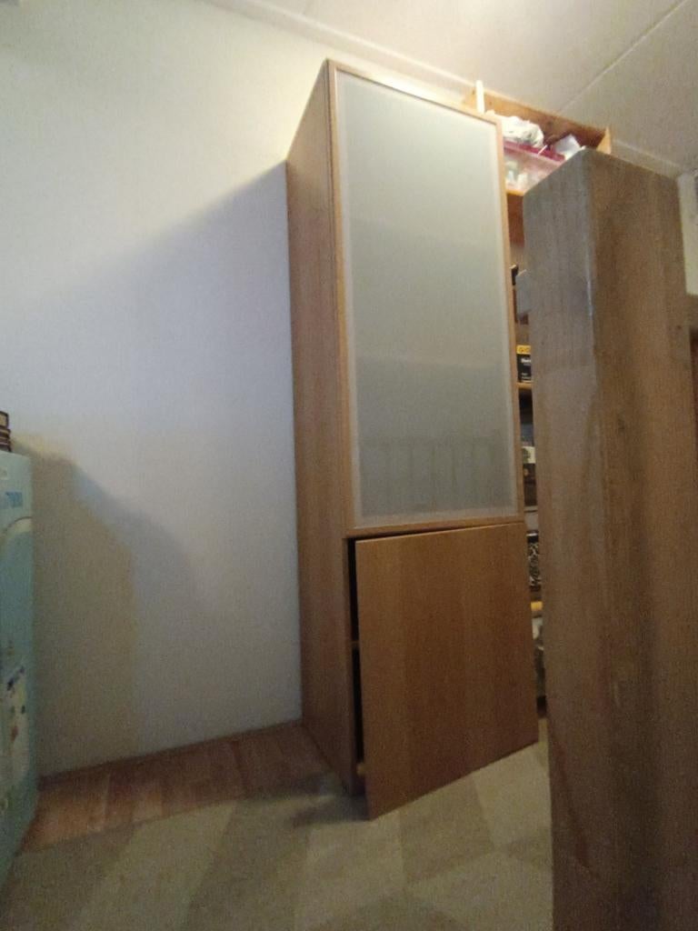 IKEA Beukenfineer Kast met Melkglas, Huis en Inrichting, Ophalen, Gebruikt