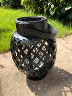 Windlicht cq Lantaarn zwart bamboe, Ophalen, Gebruikt