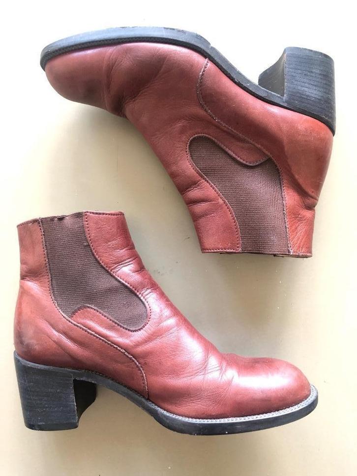 Dr Adams vintage leren enkellaarsjes 38, Kleding | Dames, Schoenen, Zo goed als nieuw, Lage of Enkellaarzen, Bruin, Ophalen of Verzenden