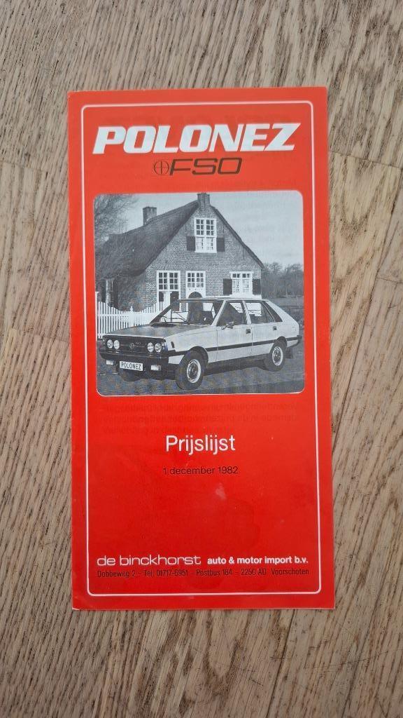 FSO Polonez prijslijst folder 1982, Boeken, Auto's | Folders en Tijdschriften, Gelezen, Overige merken, Ophalen of Verzenden