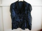 Opruiming! Aparte vintage blauw zwarte blouse met velours en, Kleding | Dames, Blouses en Tunieken, Ophalen of Verzenden, Zo goed als nieuw