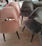 Mooie stevige velvet stoel rose en taupe kleur, Huis en Inrichting, Stoelen, Ophalen, Zo goed als nieuw, Overige kleuren, Eén