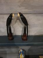 Vintage Houten Papegaaien Beelden Set van been, Antiek en Kunst, Ophalen of Verzenden