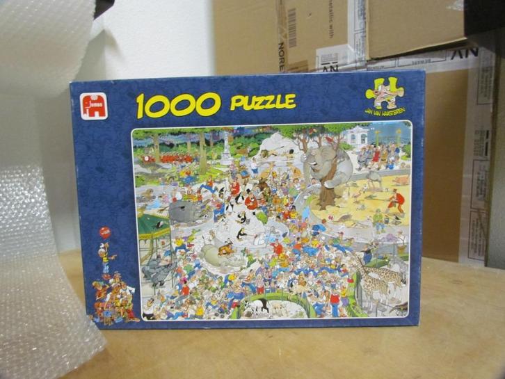 Jan van Haasteren Dierentuin 1000 Stukjes Tweede Kansje, Hobby en Vrije tijd, Denksport en Puzzels, Zo goed als nieuw, Legpuzzel
