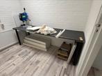 tafel met zwarte verstelbare poten 220x65cm voor;, Ophalen, 75 cm of meer, 60 cm of meer, Rechthoekig