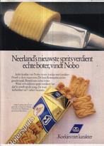Retro reclame 1980 Nobo spits koekjes echte boter, Verzamelen, Overige typen, Ophalen of Verzenden