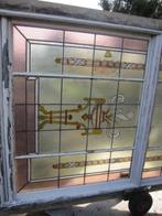 245hx173br Decoratief antiek raam met glas in lood, Eyecatcher zaak, Ophalen