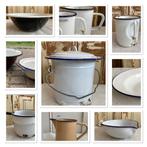 Brocante / oude emaille schalen - litermaat - lavement, Ophalen of Verzenden