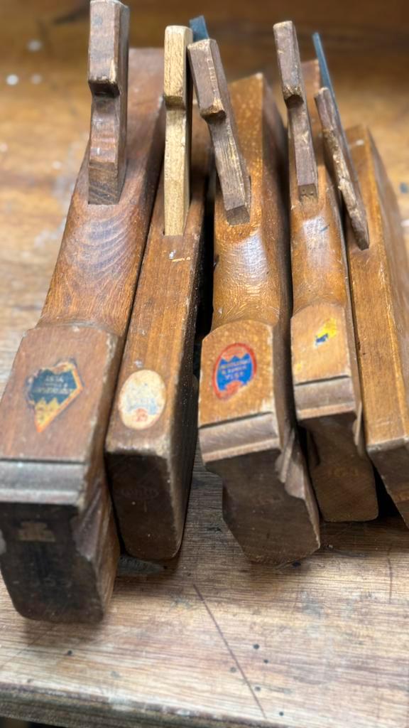 5 antieke/vintage profielschaven Nooitgedagt - functioneel, Antiek en Kunst, Antiek | Gereedschap en Instrumenten, Ophalen of Verzenden